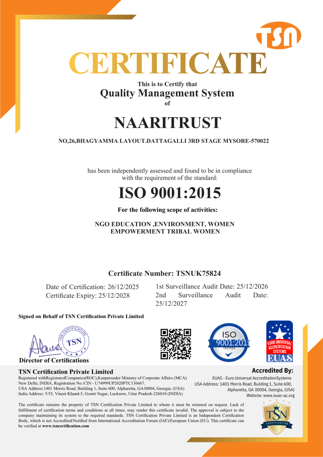 ISO 9001 Certificate